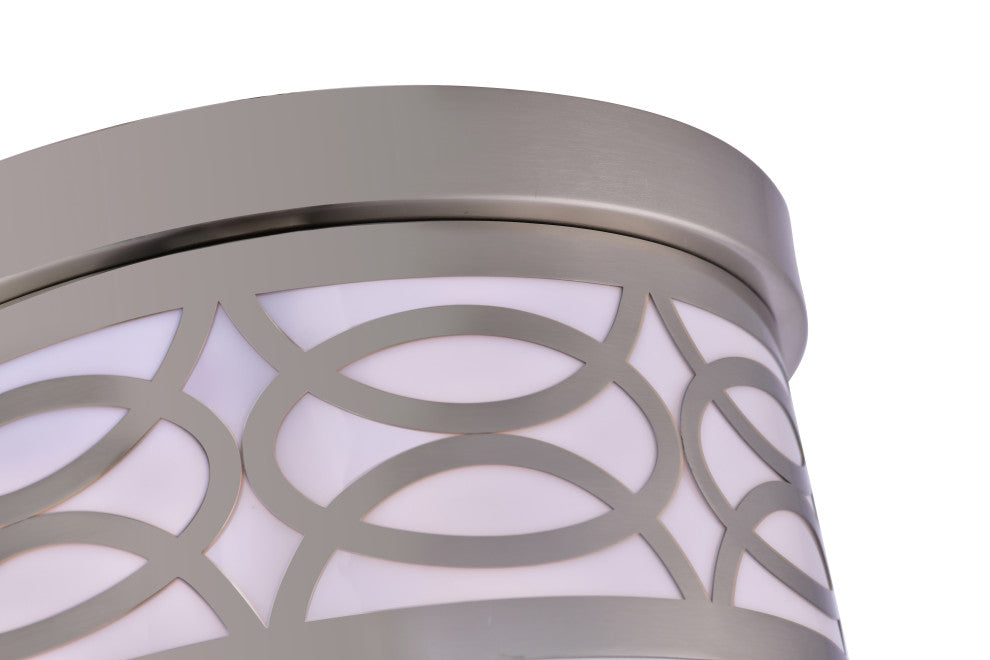 Lazzur Aude 2 Light 12" Satin Nickel Flush Mount Ceiling Light