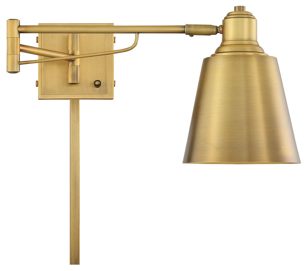 1-Light Adjustable Wall Sconce, Brass