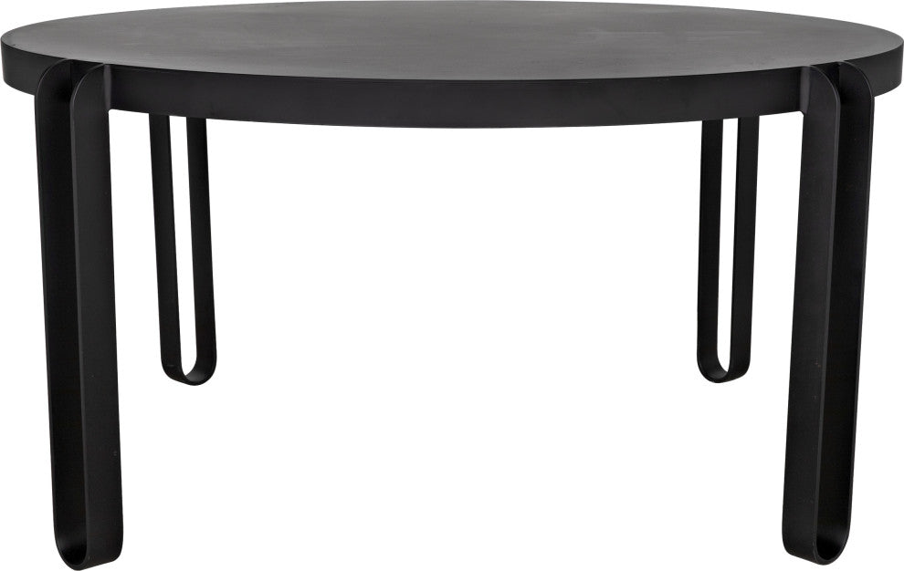 NOIR Furniture Marcellus Dining Table, 49", Black Metal GTAB563MTB-S