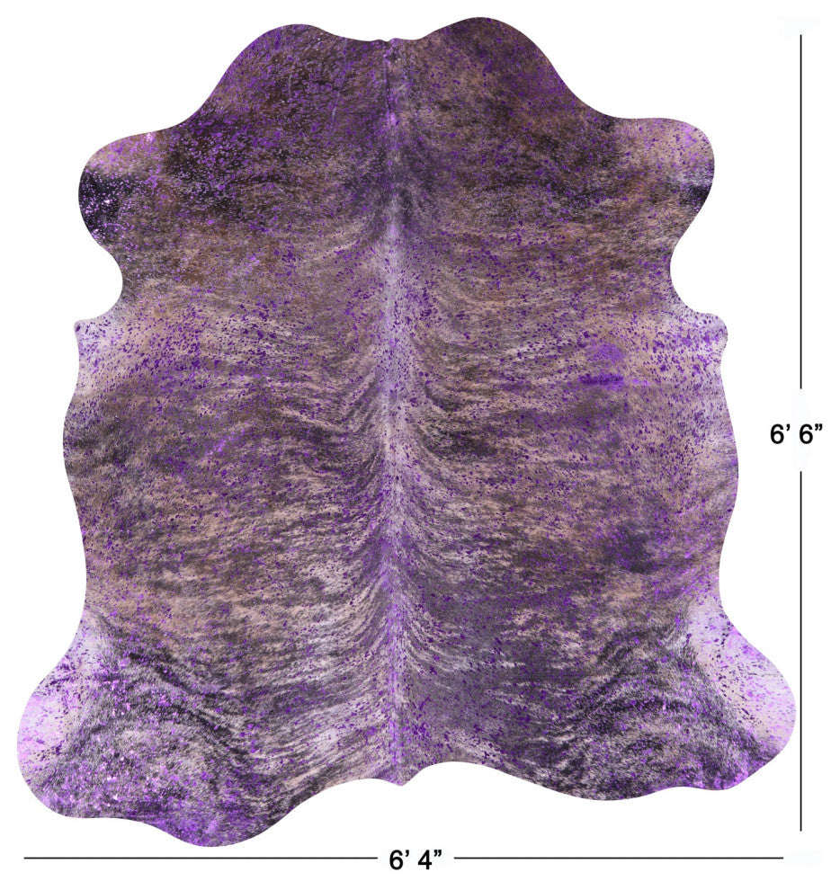 Purple Metallic Cowhide Rug 6' 6" X 6' 4" C2105