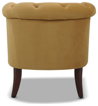 Katherine Tufted Accent Chair, Gold Velvet