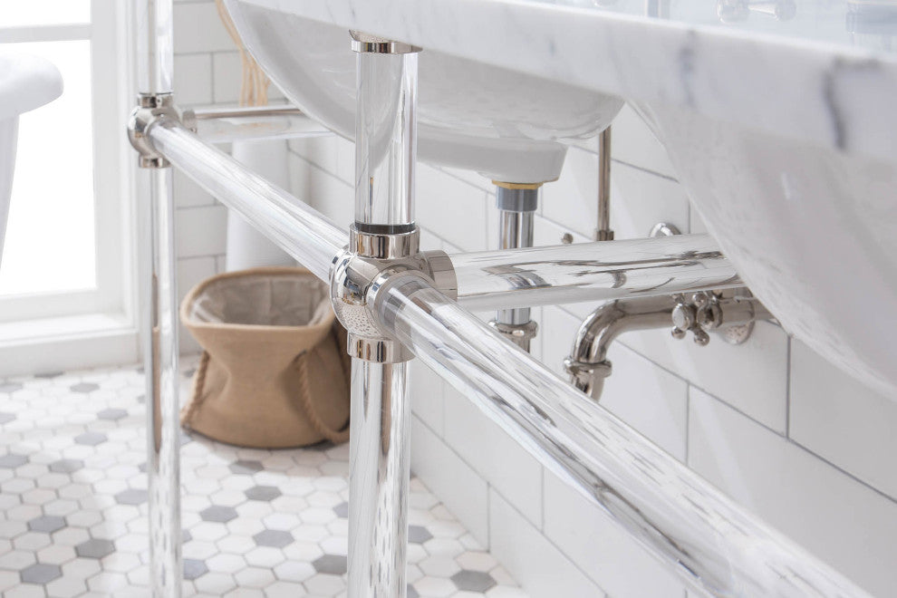 Empire 60" Wide Double Wash Stand Only, Polished Nickel