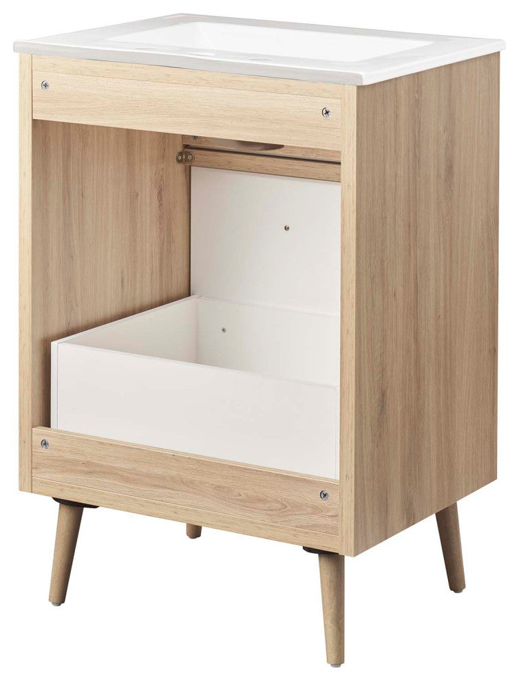 Maverick 24" Bathroom Vanity, White Oak