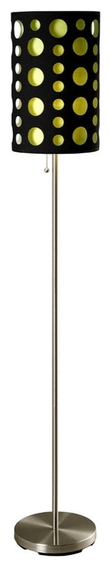 66"H Modern Retro Black-Green Floor Lamp
