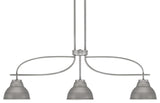 Cavella 3 Light Island Light, Graphite Finish, 7" Graphite Metal Shades