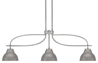 Cavella 3 Light Island Light, Graphite Finish, 7" Graphite Metal Shades