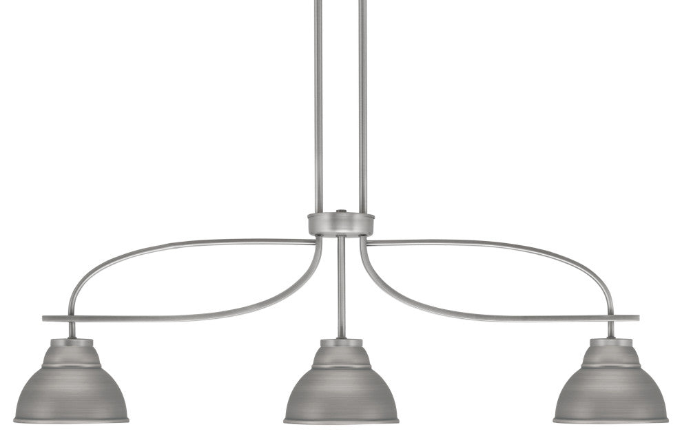 Cavella 3 Light Island Light, Graphite Finish, 7" Graphite Metal Shades