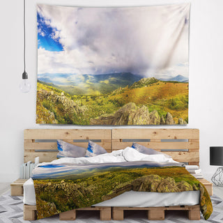 Stormy Sky with Clouds Panorama Landscape Wall Tapestry, 39"x32"