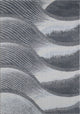 3"x5" Gray Blue Abstract Waves Modern Area Rug