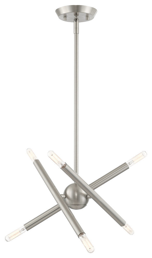 Livex Lighting Soho 6 Light Brushed Nickel Petite Chandelier