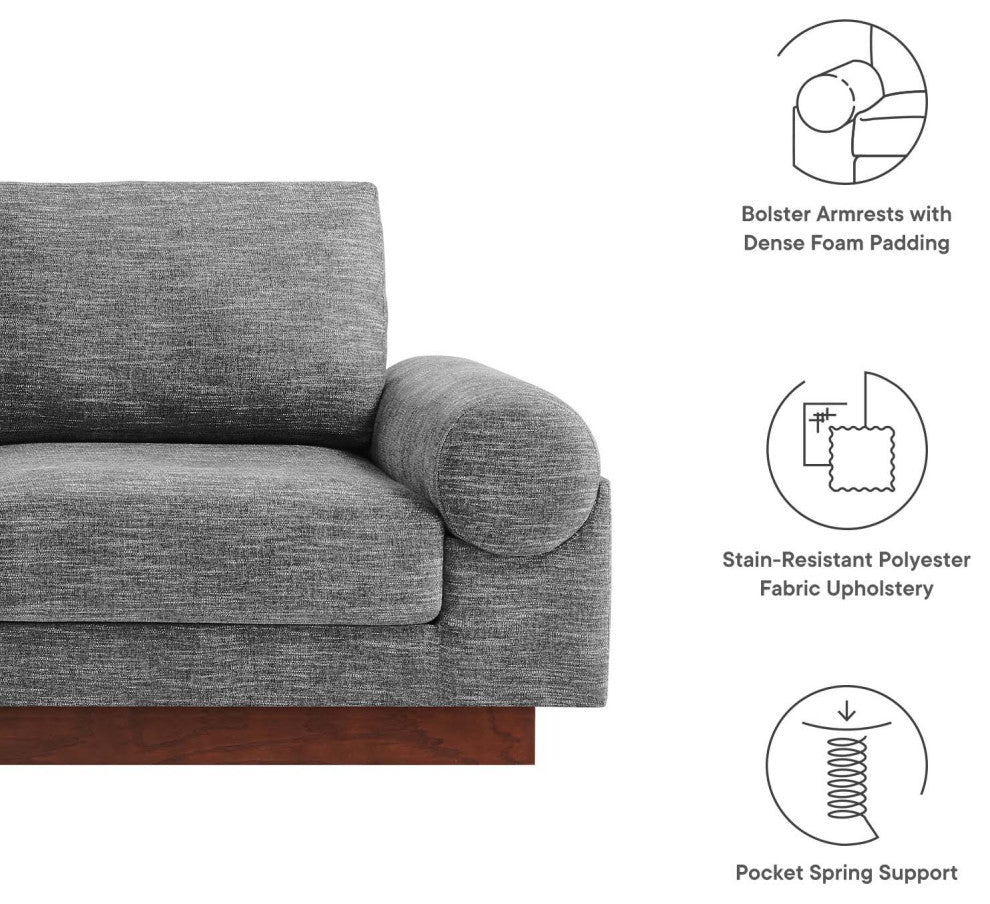 Oasis Upholstered Fabric Sofa - Gray