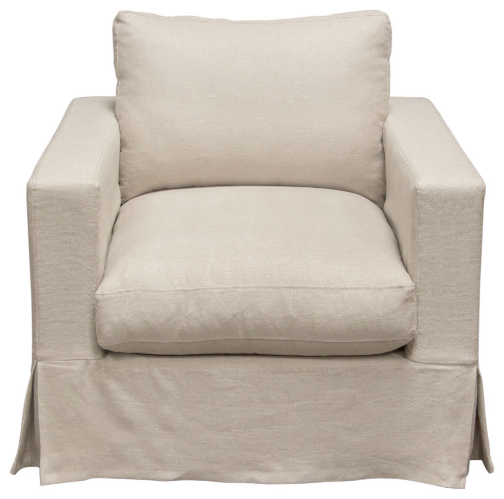 Savannah Slip-Cover Chair in Sand Natural Linen by Diamond Sofa
