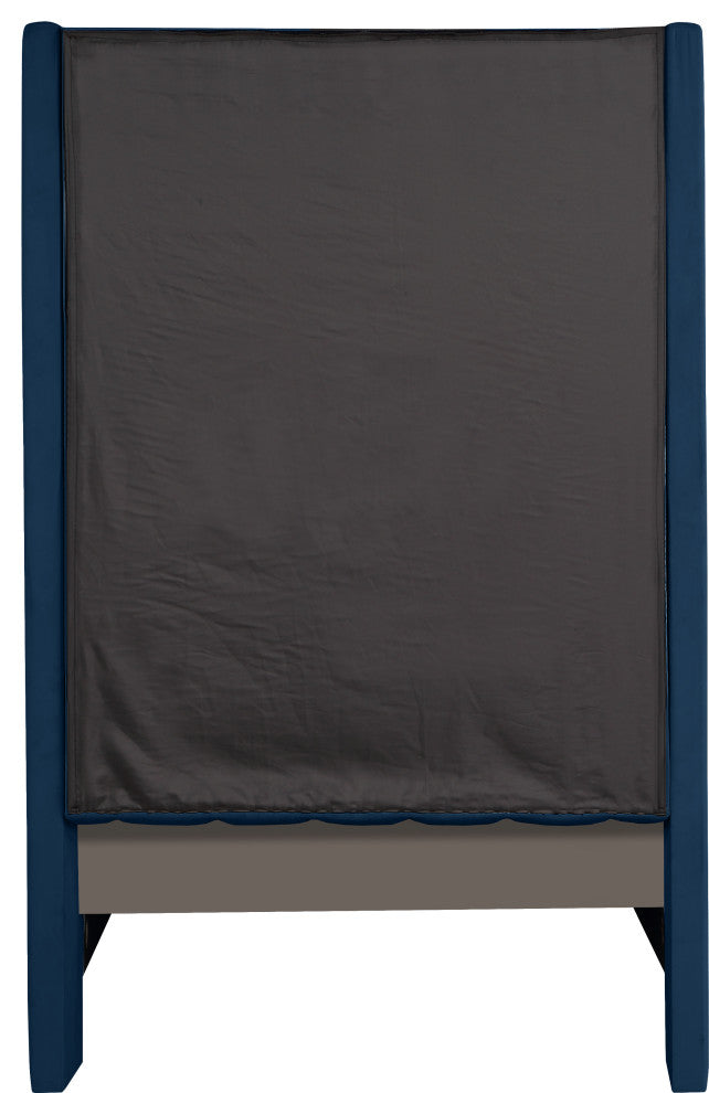 Fritz Velvet Upholstered Bed, Navy, Twin
