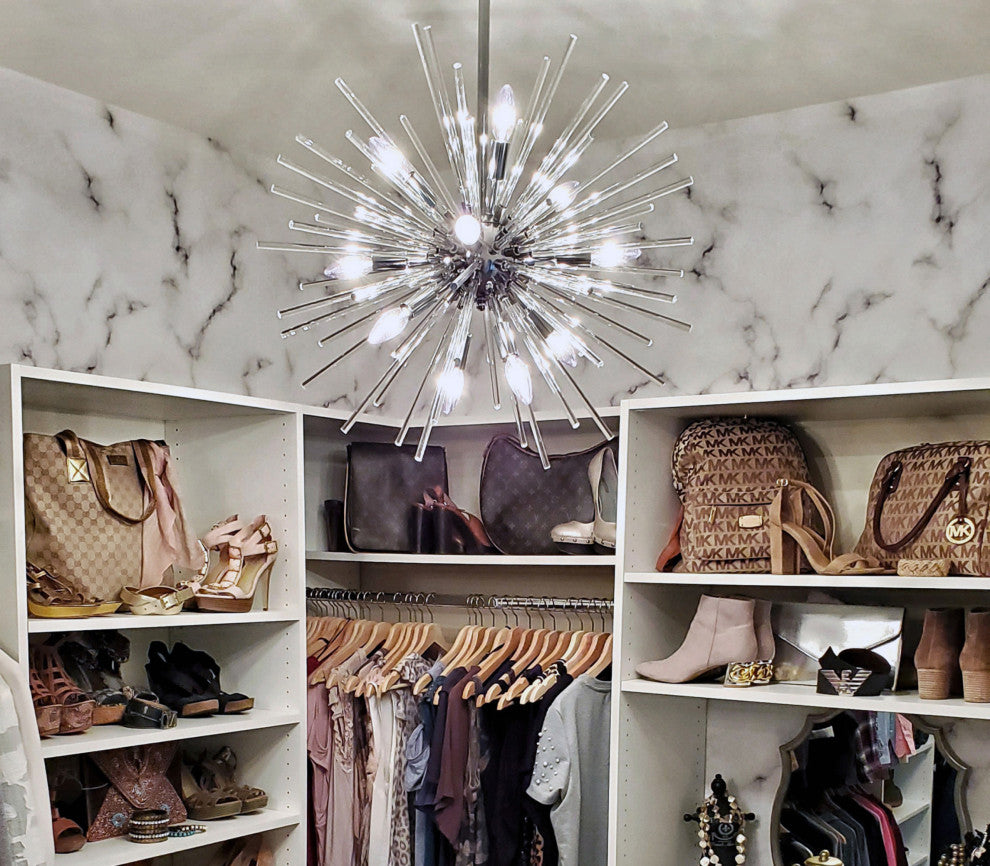 Maxim 28666 Polaris 16 Light 40"W Sputnik Chandelier - Polished Chrome / Clear