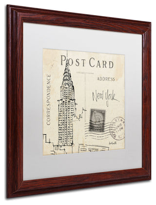 'Postcard Sketches I' Matted Framed Canvas Art by Anne Tavoletti