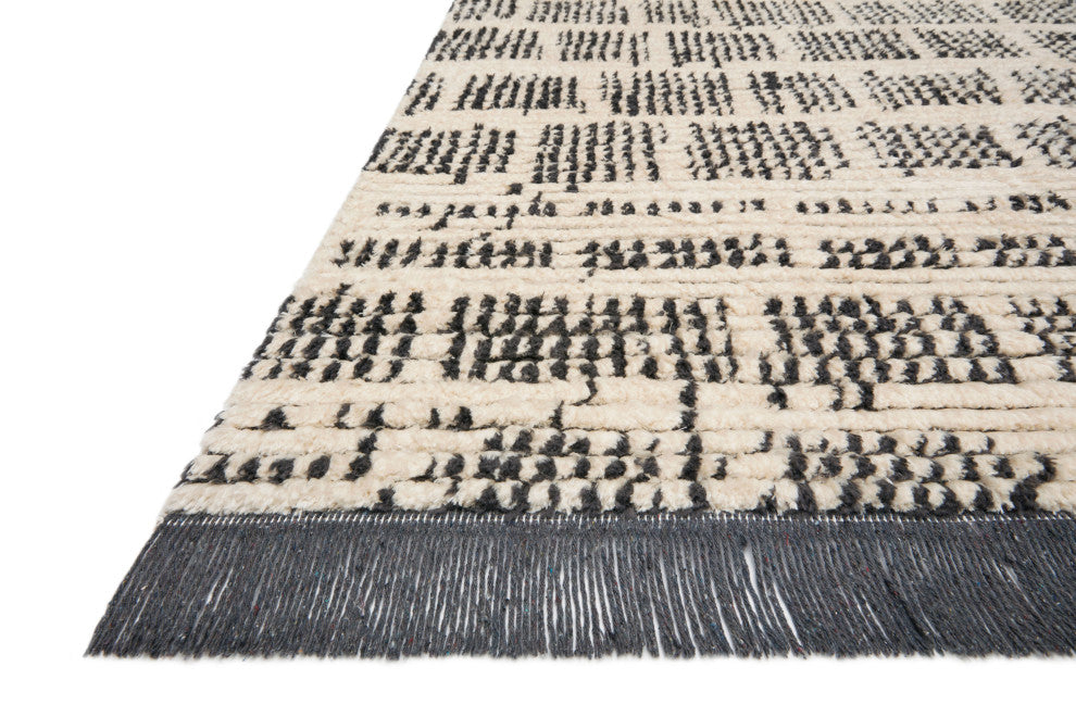 Chris Loves Julia x Loloi Alice Cream/Charcoal 7'-9" x 10' Area Rug