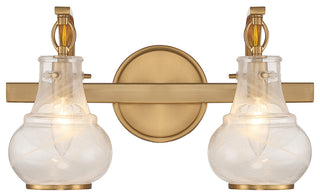 Adams 2-Light Bathroom Vanity Light, Warm Brass