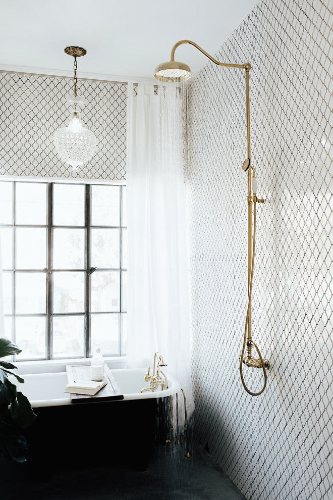 Kingston Brass Rain Drop Shower System, Polished Brass