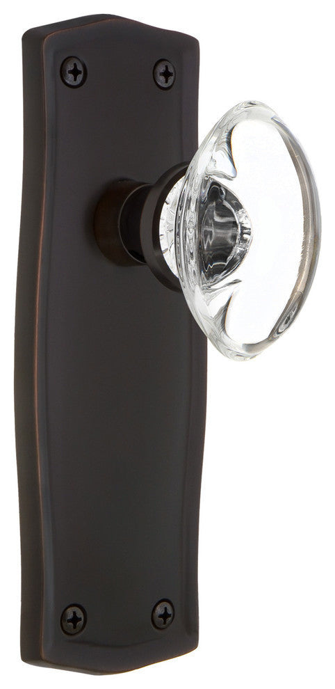 Prairie Plate Single Dummy Oval Clear Crystal Glass Knob
