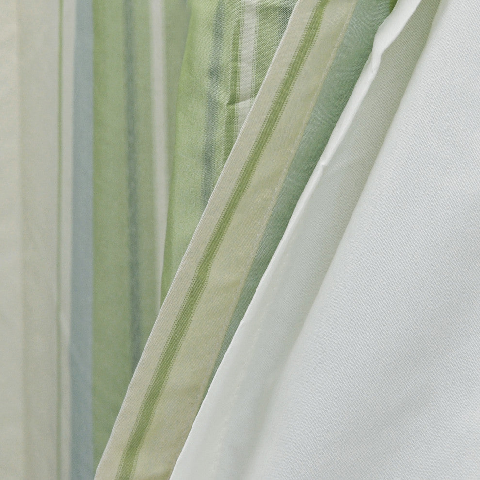 2-Piece Convent Garden Curtain Set, Green Stripe