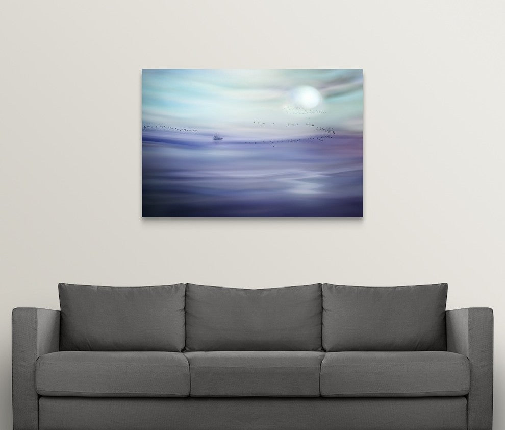 "Fishing" Wrapped Canvas Art Print, 48"x32"x1.5"