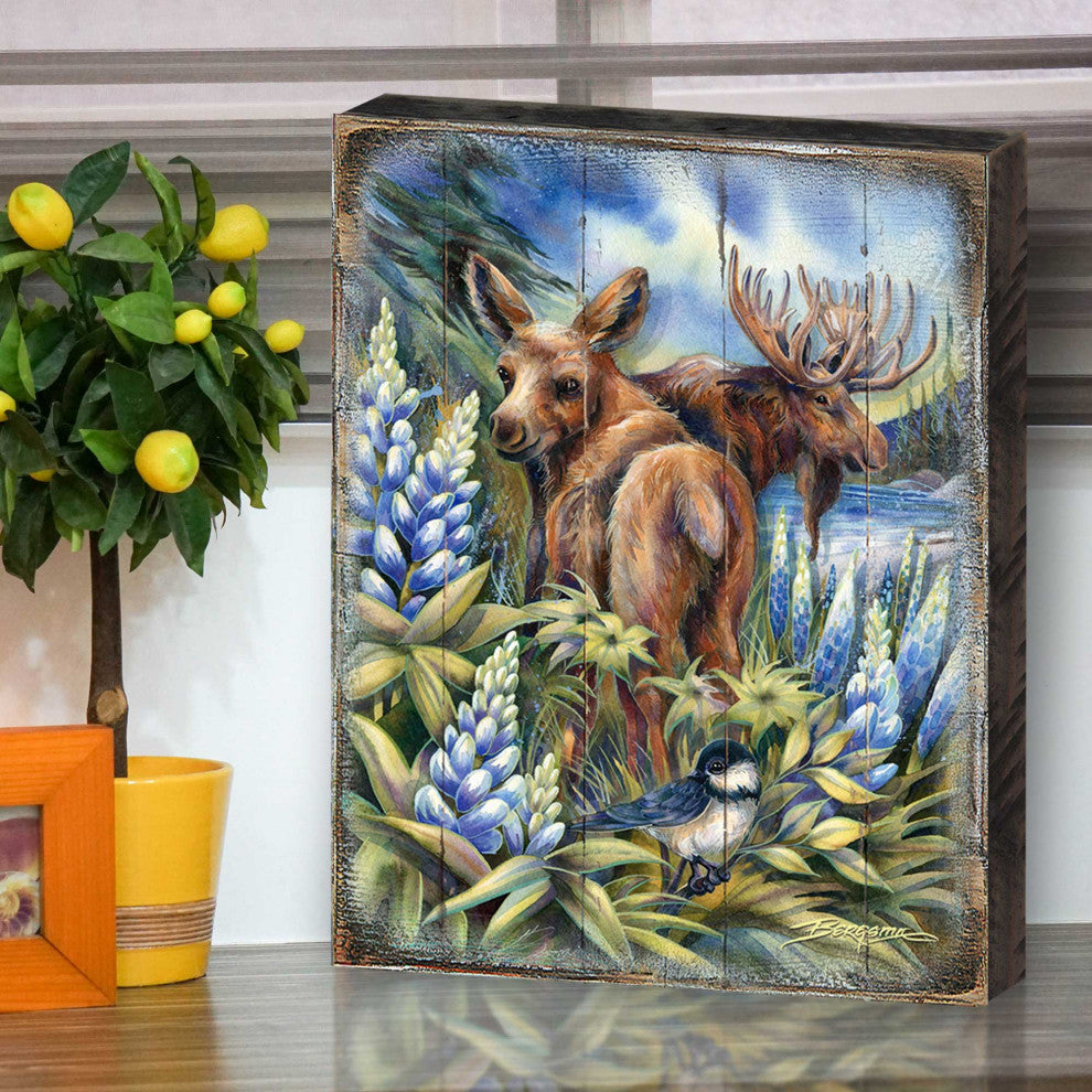 Easily AeMoosed, Lupine Wooden Wall Art, Large 24x18