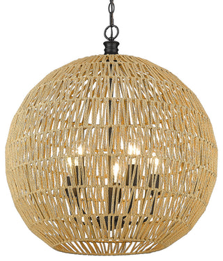 Golden Lighting 6933-5P Florence 5 Light 25"W Multi Light Pendant - Matte Black