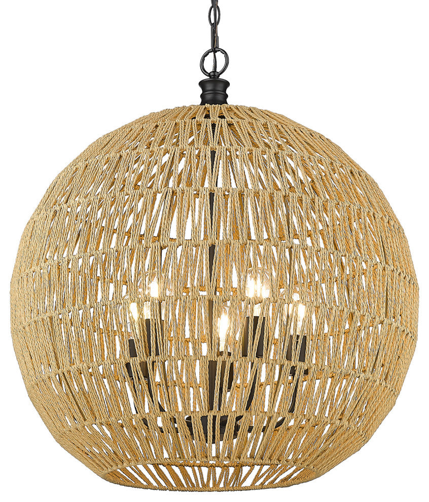 Golden Lighting 6933-5P Florence 5 Light 25"W Multi Light Pendant - Matte Black