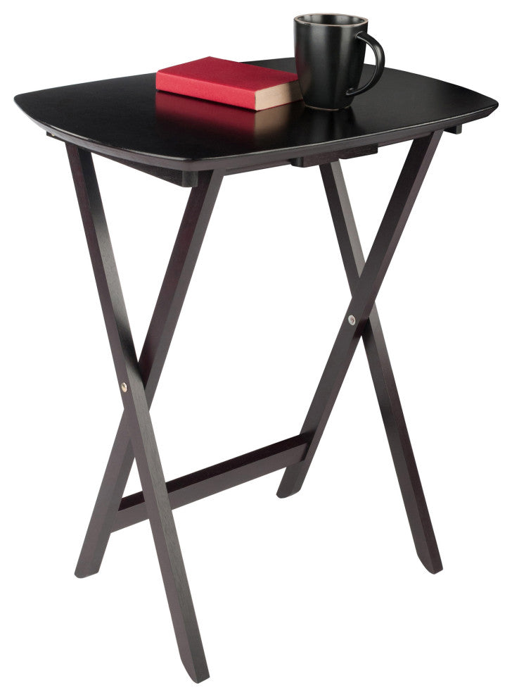 Chandler 4-Pc Single Snack Tables, Curved Oversize Top, Espresso