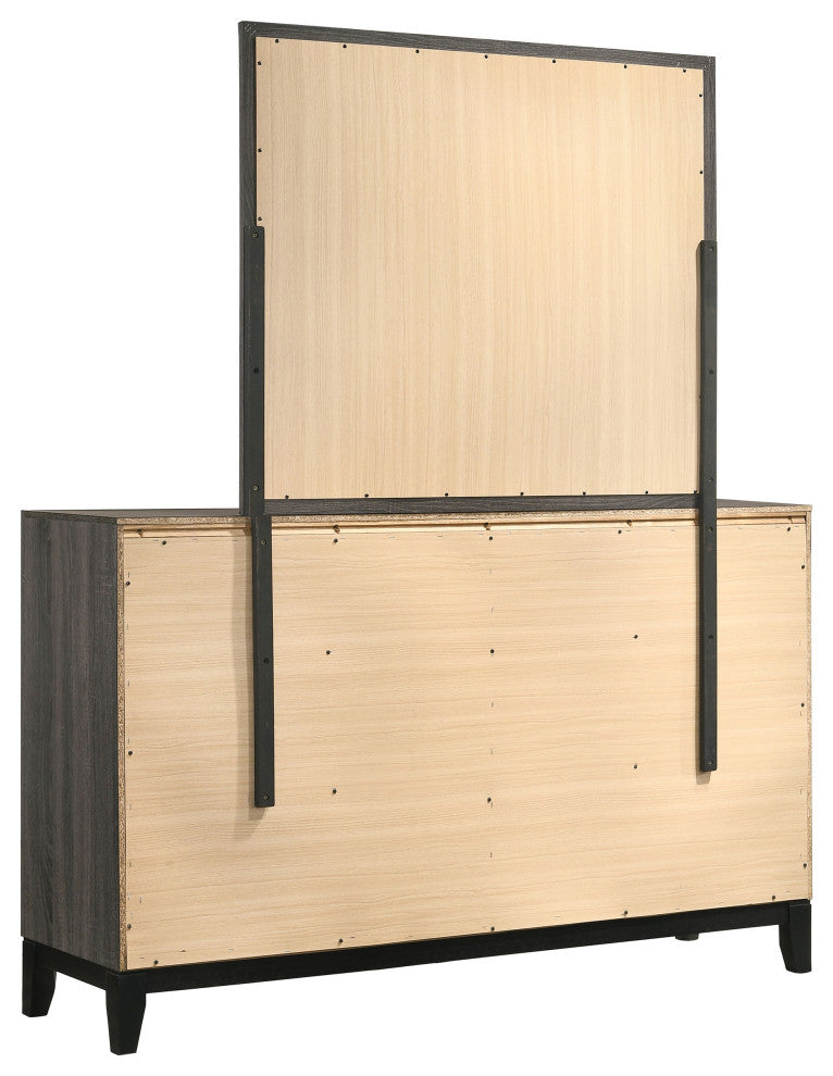 Watson 6-drawer Dresser With Mirror Grey Oak