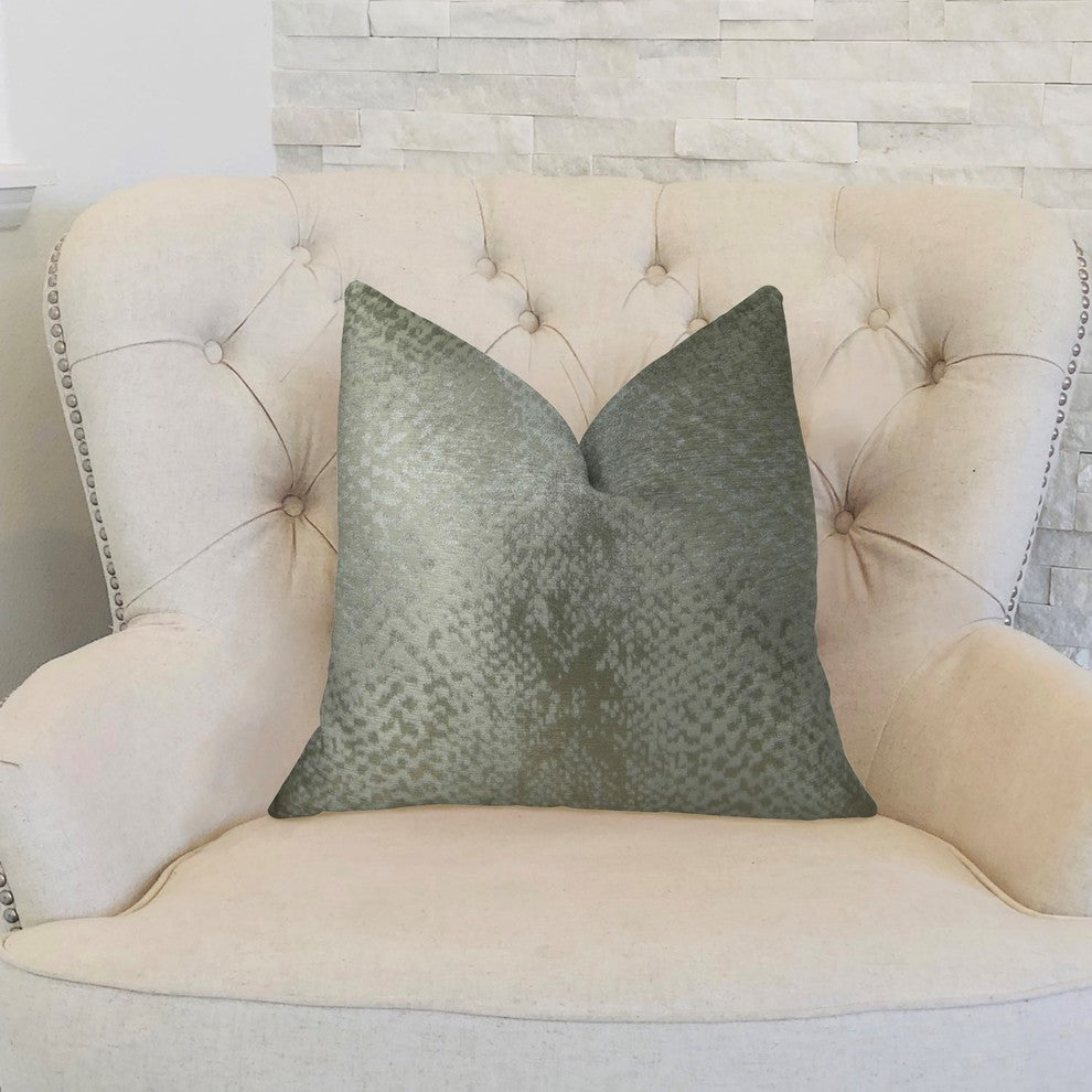 Venetian Silver Handmade Luxury Pillow, 12"x20"