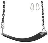 Commercial Polymer Belt Seat with 5.5' Coated Chain, Black