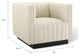Tufted Armchair Accent Chair, Fabric, Beige, Modern, Living Lounge Hospitality