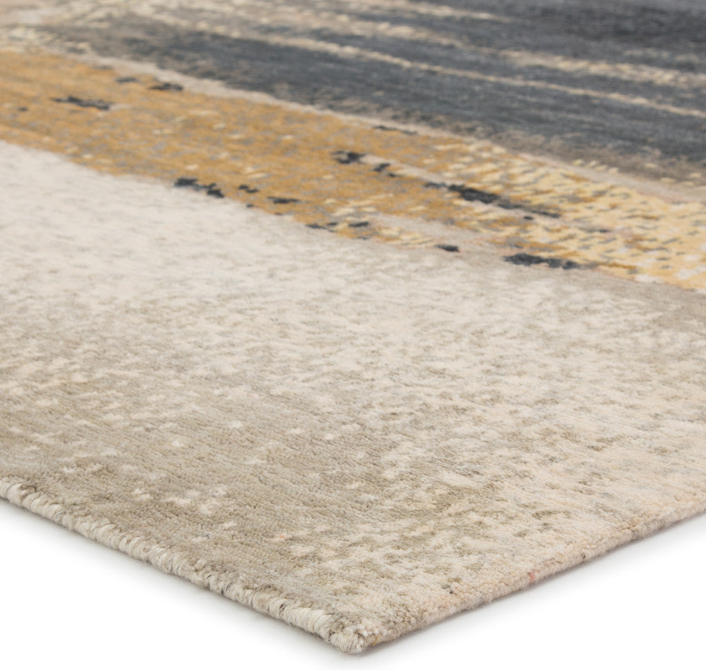 Zoe Bios Creative by Jaipur Living Mignonne Knotted Abstract Gold Rug, 8'x10'