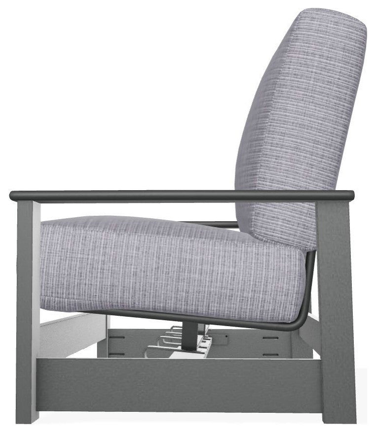 Leeward Deep Seat Outdoor Loveseat with Hidden Motion, Proven Ash/Graphite