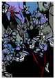 "Stained Glass Garden with Redribbons" Paper Print by Joan Elan Davis, 14"x20"
