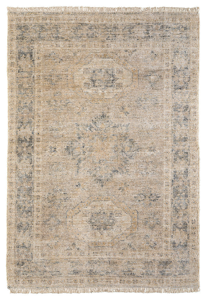 Weave & Wander Ramey Vintage Space Dyed Wool Rug, Tan/Gray, 2'x3'