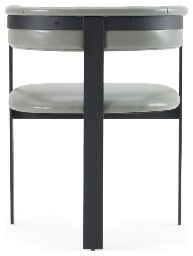 Modrest Boswell Modern Grey Faux Leather + Black Dining Chair