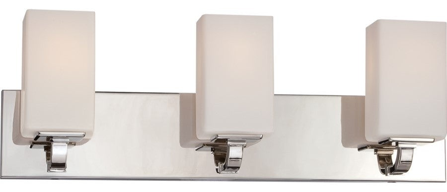 Nuvo 3-Light Incandescent Vista Vanity and Wall Light Fixture, Polished Nickel
