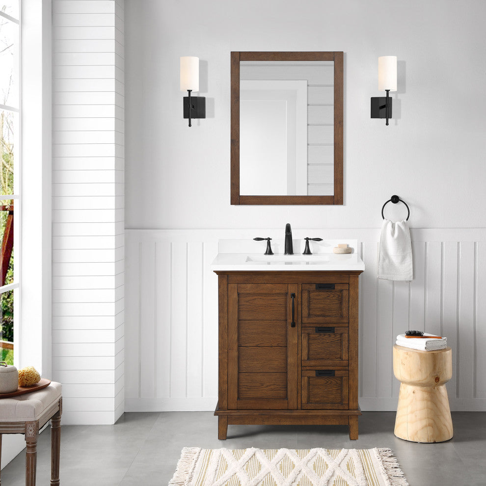 Pembroke 30" Bathroom Vanity Antique Coffee Ash Veneer