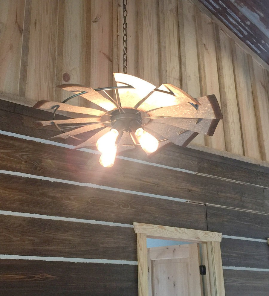 Lamp Goods Exclusive Windmill Chandelier Light Fixture - Non Motorized