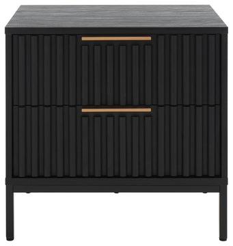 Safavieh Lylia 2 Drawer Nightstand, Black