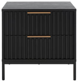 Safavieh Lylia 2 Drawer Nightstand, Black