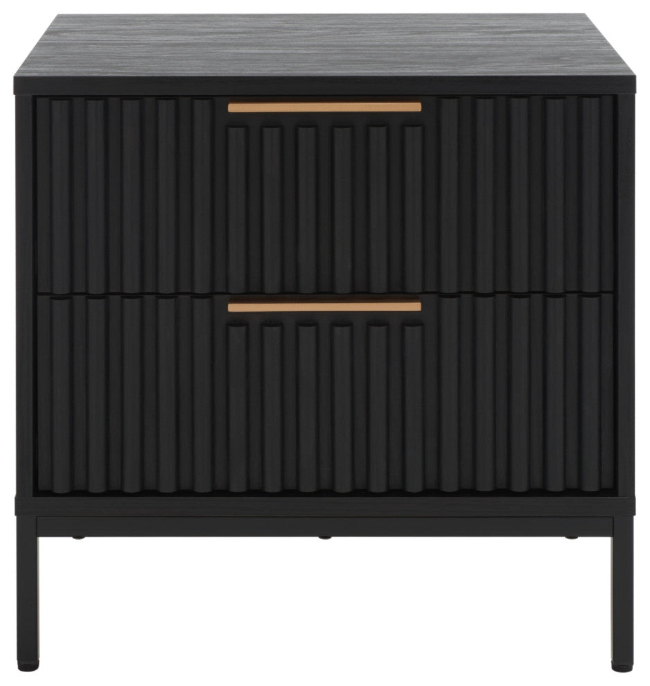 Safavieh Lylia 2 Drawer Nightstand, Black