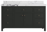 Sonoma 60" Single Sink Bath Vanity in Black Top, 2" Viola Night