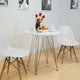Paris Tower Modern Round Table With Chrome Base, White