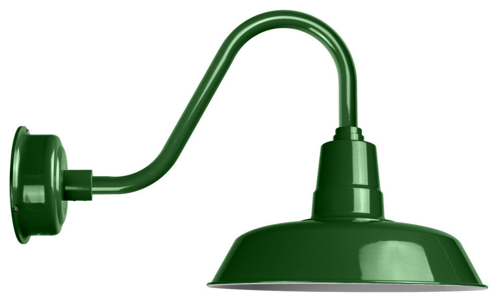 12" Vintage LED Wall Light With Rustic Arm, Green