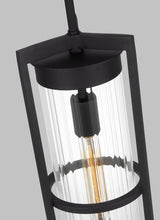 Alcona One Light Outdoor Pendant Lantern, Black