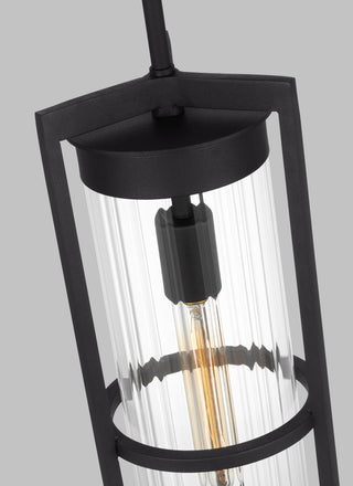 Alcona One Light Outdoor Pendant Lantern, Black