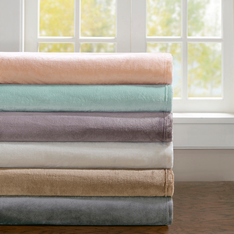 Madison Park Microlight Blanket, Blush